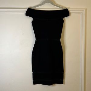 Black illusion back zip dress. Bodycon. Size 0. French collection